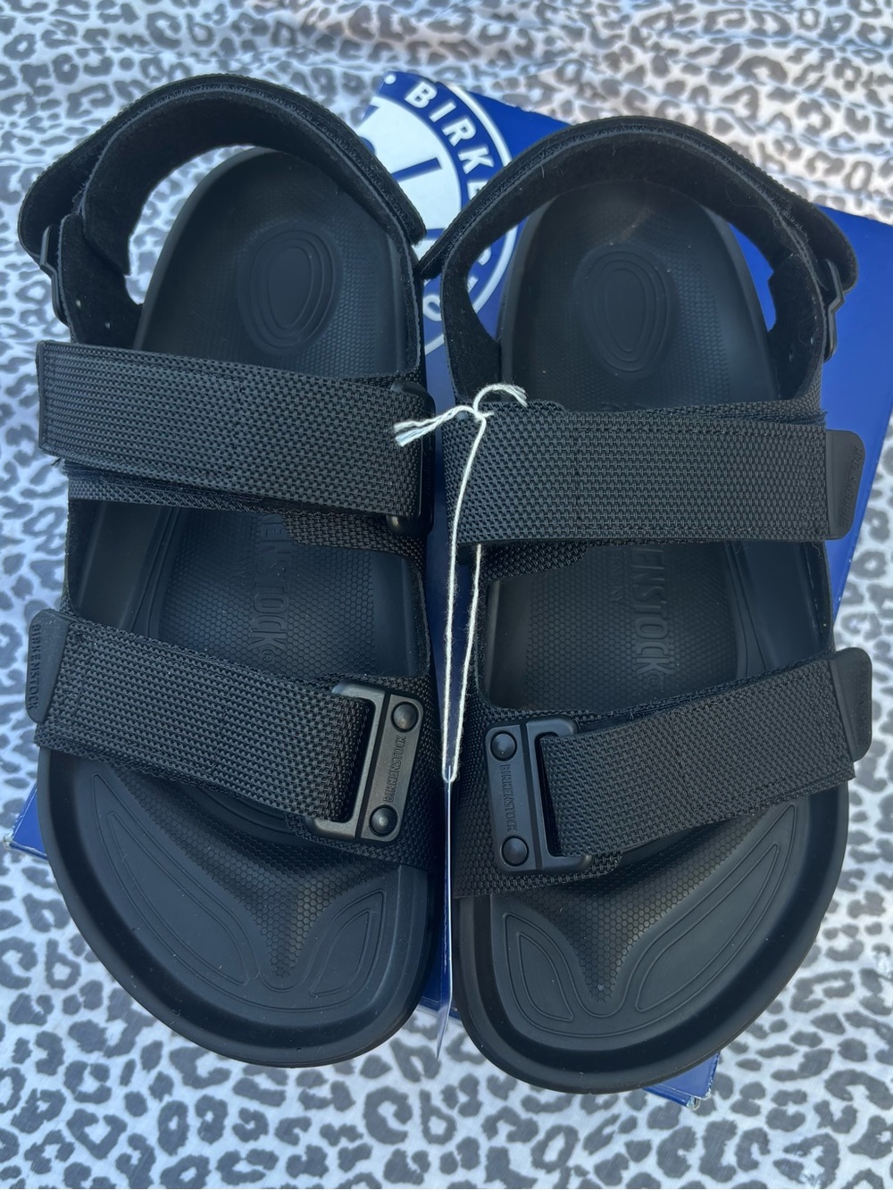Birkenstock Tetacoa Futura Black Two-Strap Hook-and-Loop Sandals